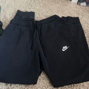 Nike Men’s Small-Black Sweatpants with White Logo